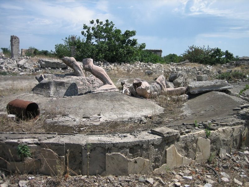 Aghdam-Azerbaijan. Monument Farhad. After armenian occupation, Агдам