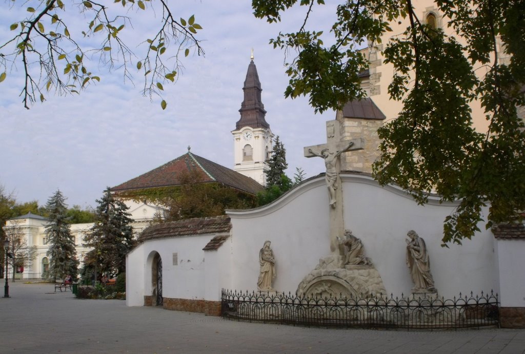 Kecskemét Főtér-Evangélikus templom és a Ferences templom előtere, Кечкемет