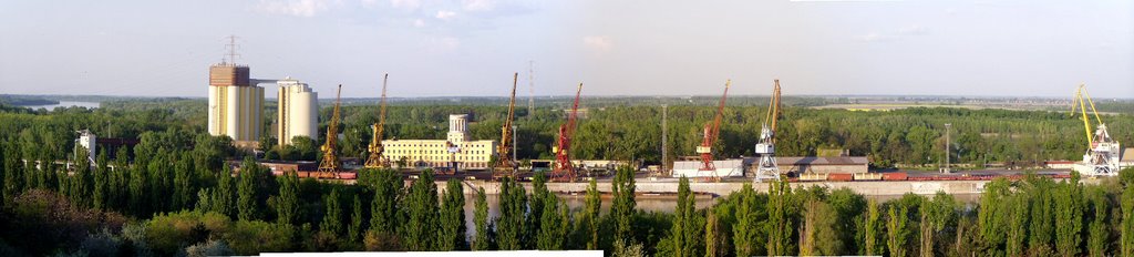Dunaújváros - kikötő, panoráma, Дунауйварош