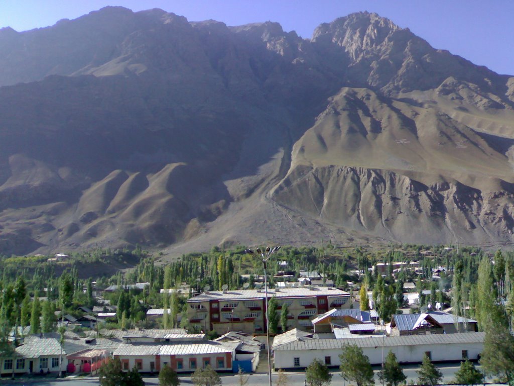 View of the Khorog from the roof of Hukumat (Khorog, Tajikistan), Хорог