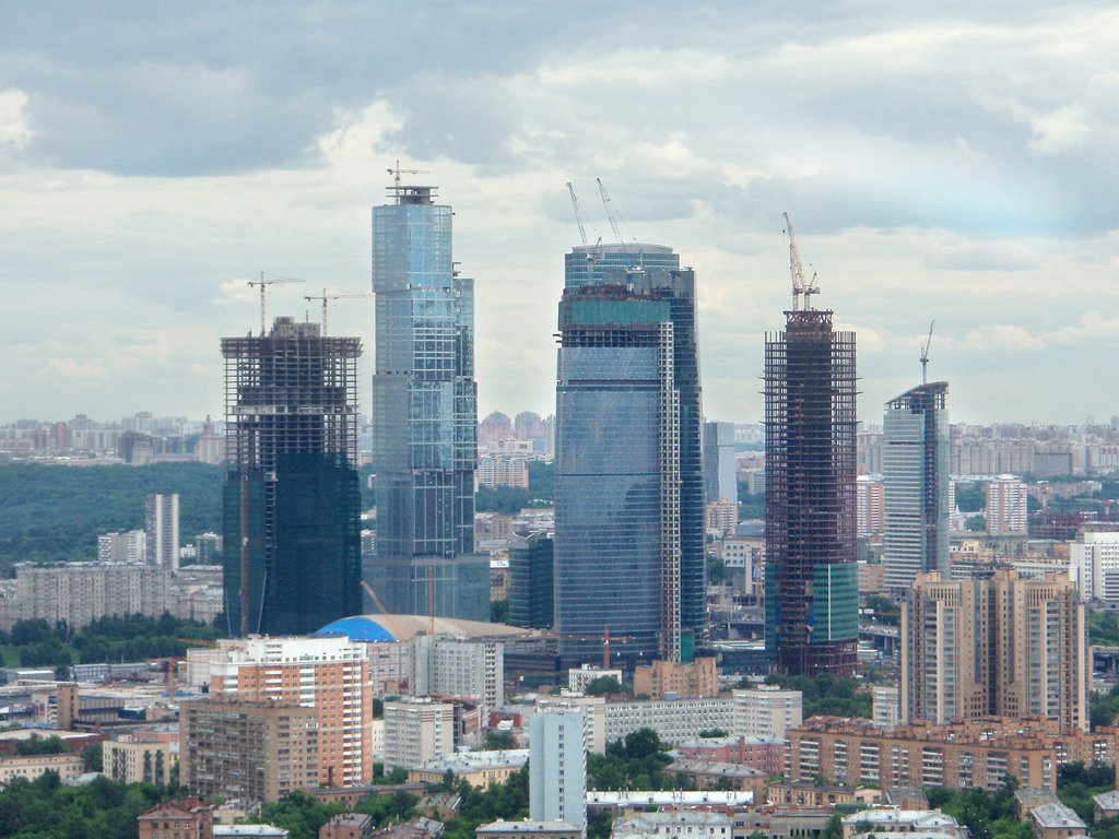 View to Moscow International Business Center from Twins-tower "House on Begovaya", Лениградский
