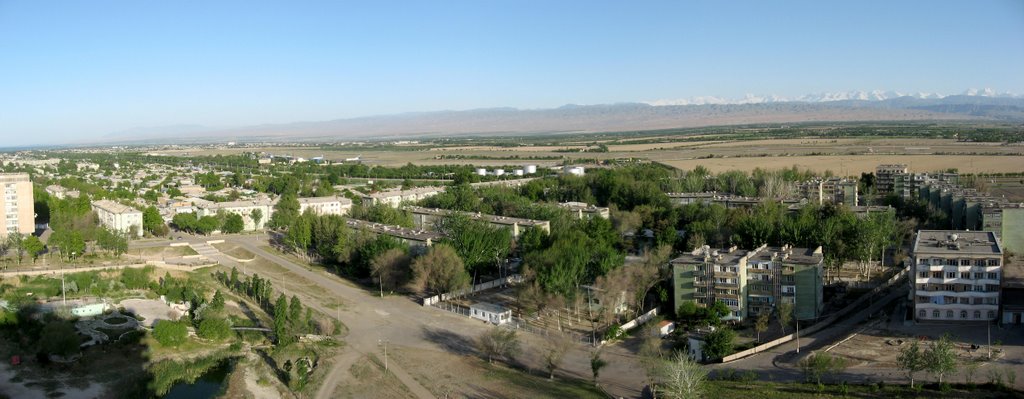Panorama of Chkalovsk airport. Tajikistan., Чкаловск