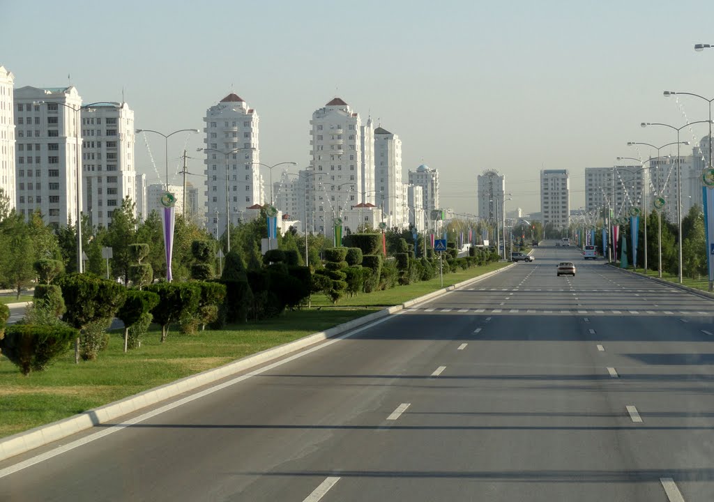 Ashgabat, Turkmenistan Holds the Guiness World Record for Highest Density of White Marble Buildings, Ашхабад