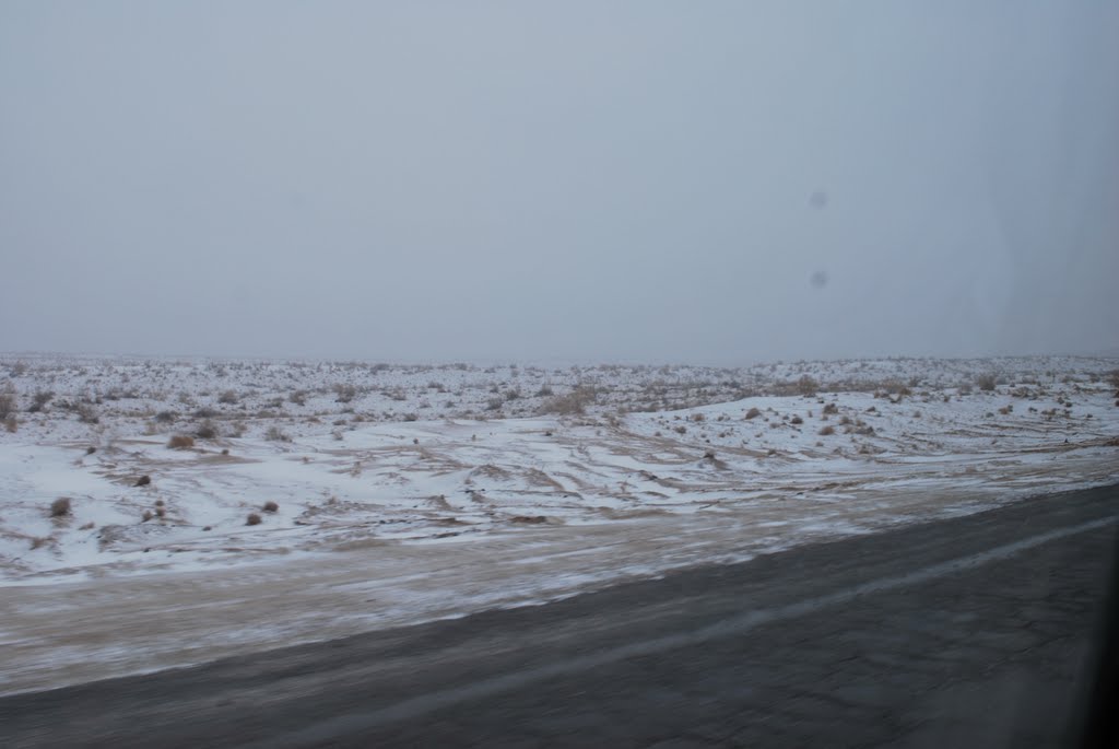 Qaraqum Desert in snow, Туркмен-Кала
