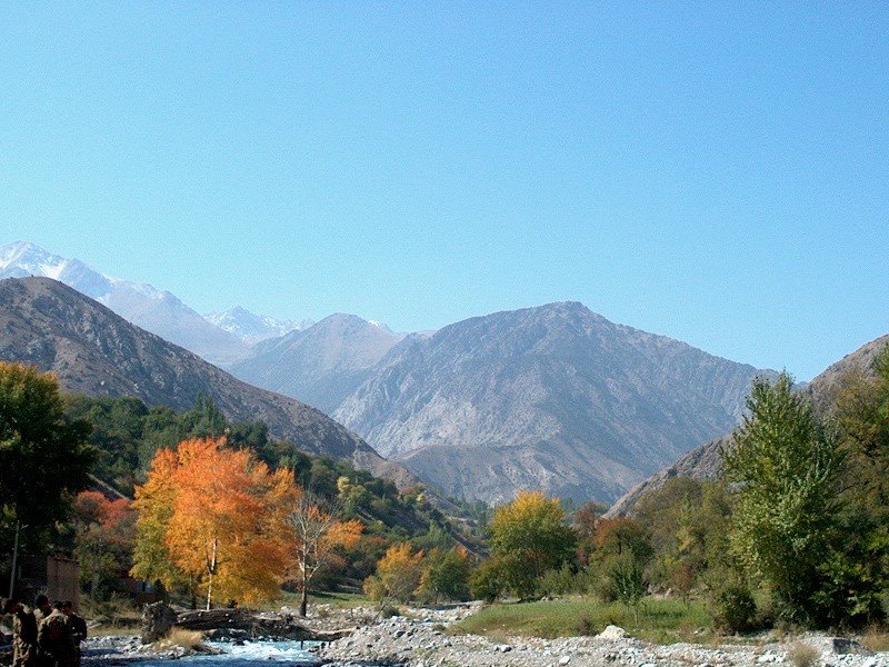 Shakhimardan, Ak-Su river, autumn, Алтынкуль