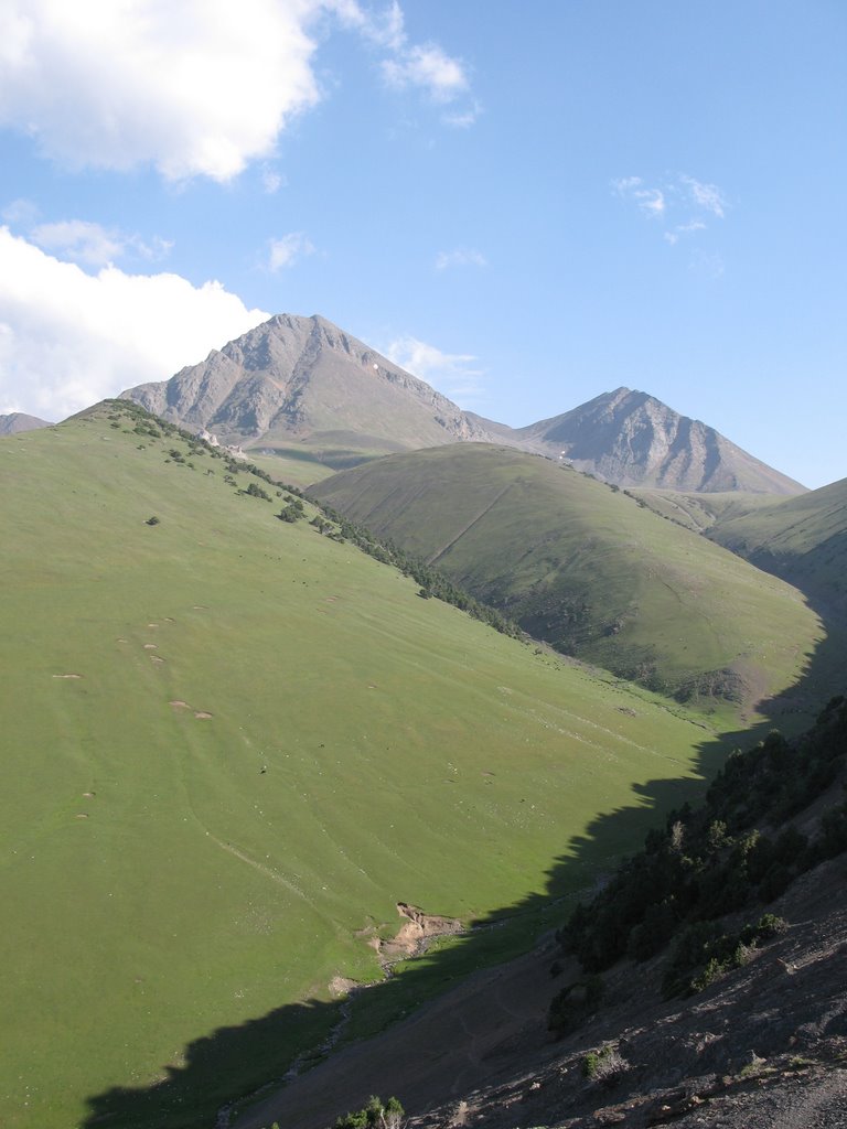Kum-Bel Pass (Malyaran-Djash), view to Djash, Балыкчи