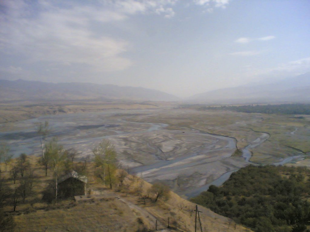 Delta of River Zarafshon near Kolhozchien, Tajikistan., Заамин