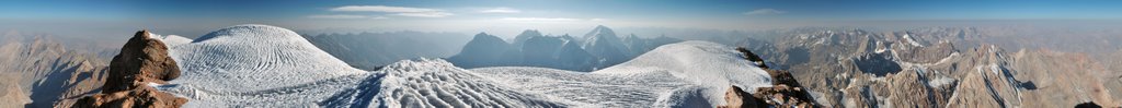 360-degree panorama from Chimtarga peak (5489m), Усмат
