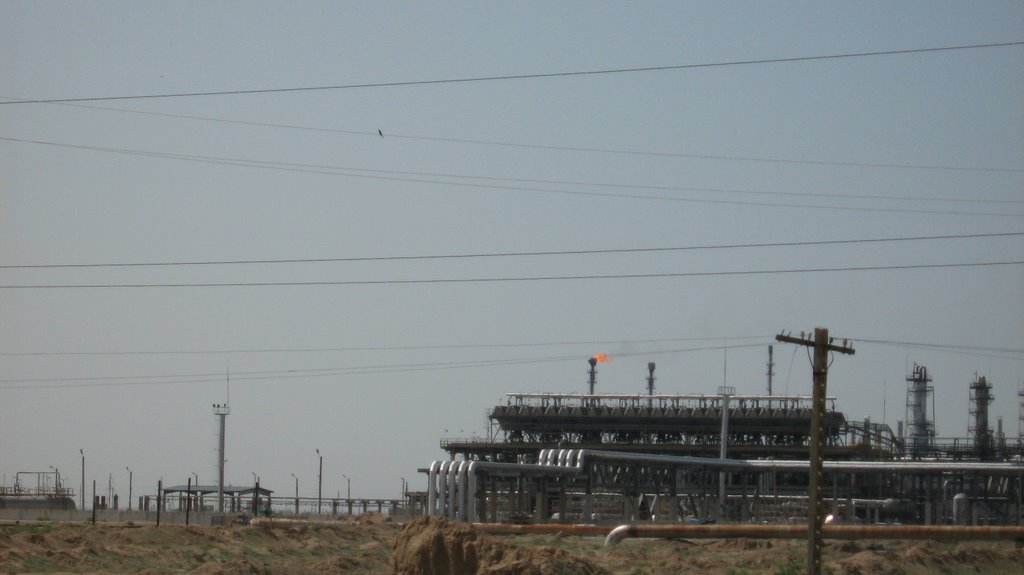 Gas flaring near Mubarek (Uzbekistan), Касан