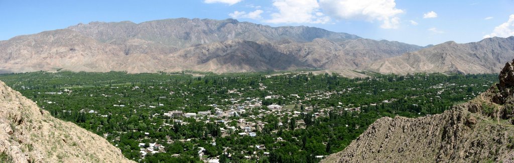 Panorama of Vorukh. Tajikistan., Учкуприк