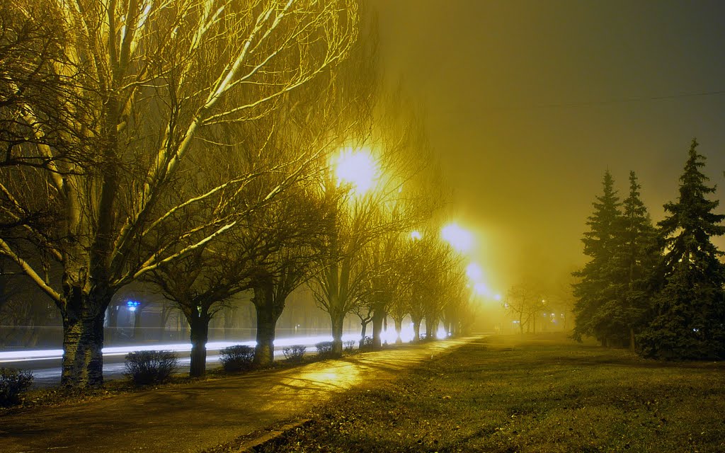 Туман, поздний вечер, Краматорск