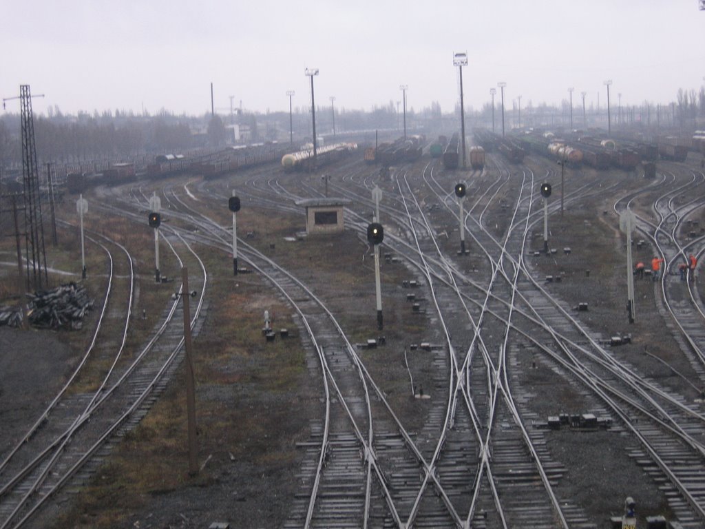 Мост через пути сортировочной станции Ясиноватая. 2007 г, Ясиноватая