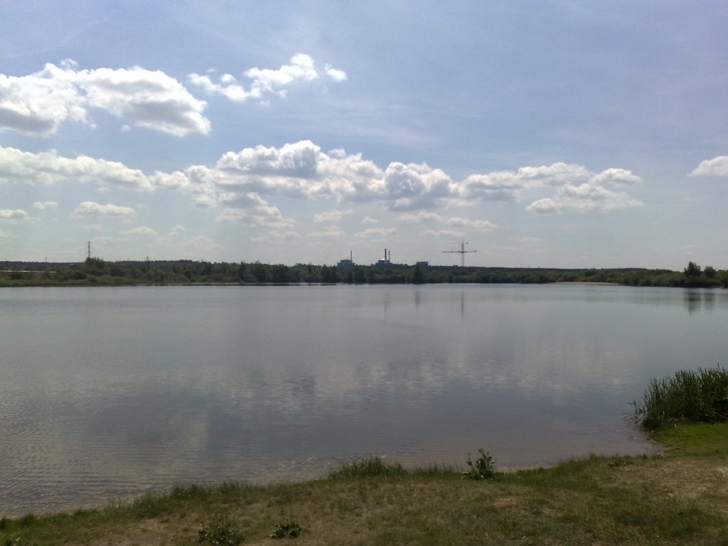 Вид на Хмельницкую АЭС, Броницкая Гута
