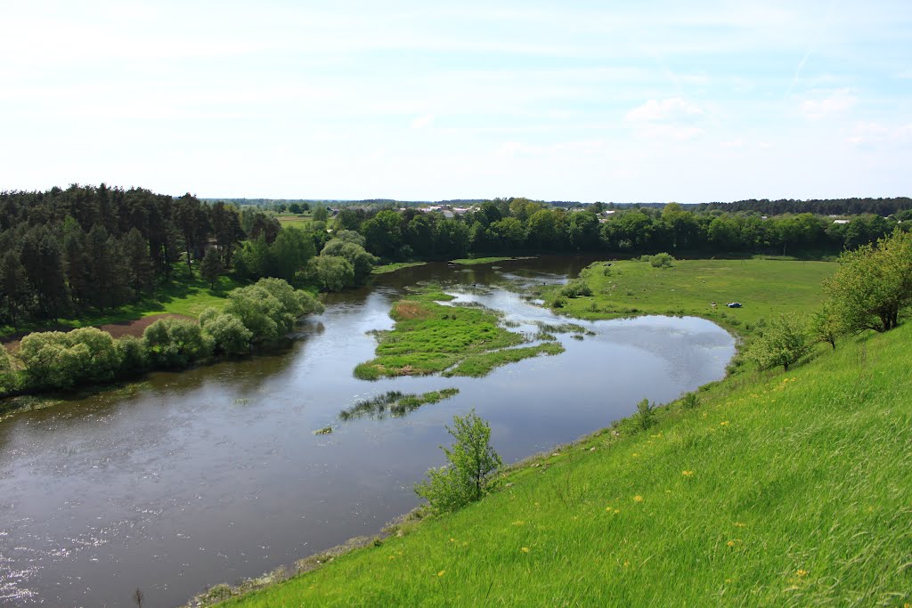 The Sluch river from the cemetery hill in Horodnytsya., Городница