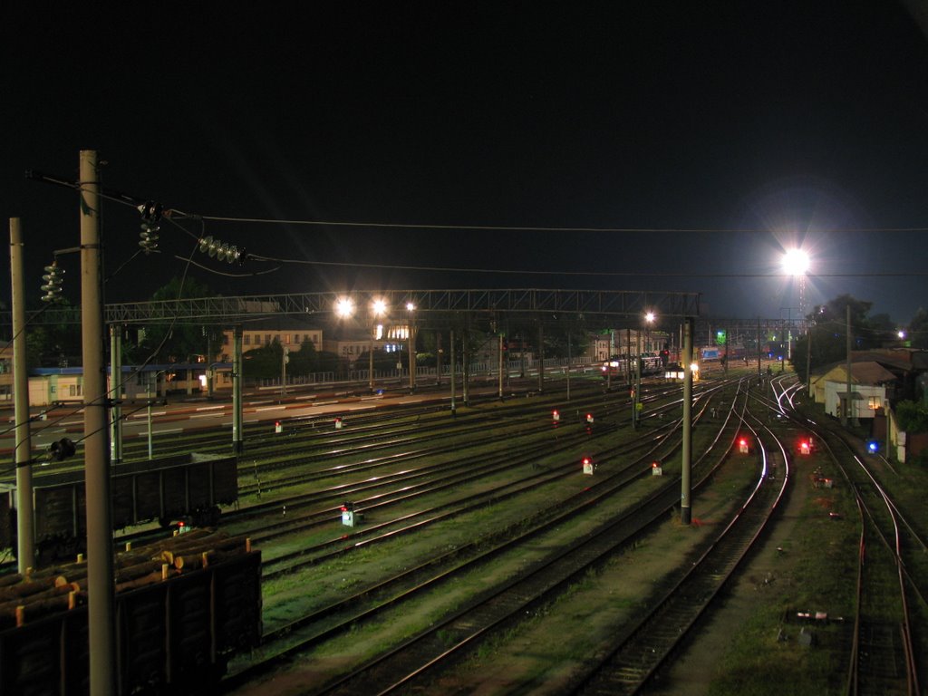 Ночной вид станции Коростень, Коростень