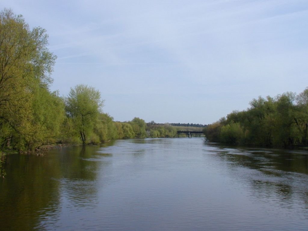 River Teteriv from a bridge Daylight, Коростышев