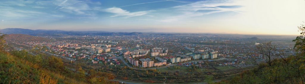 Munkács látképe a Lovácska hegyről (панорама Мукачева з гори Ловачка), Мукачево