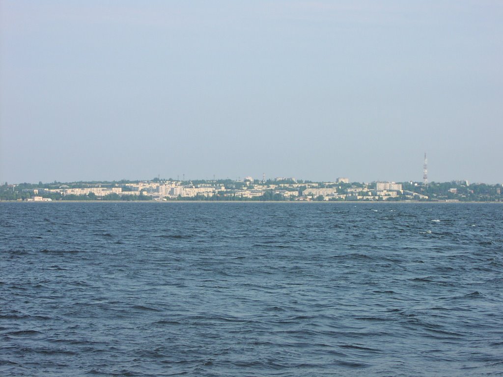 Nikopol from distance, Каменка-Днепровская
