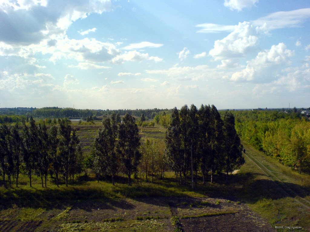 Вид с ж/д моста через реку Конка, Пологи