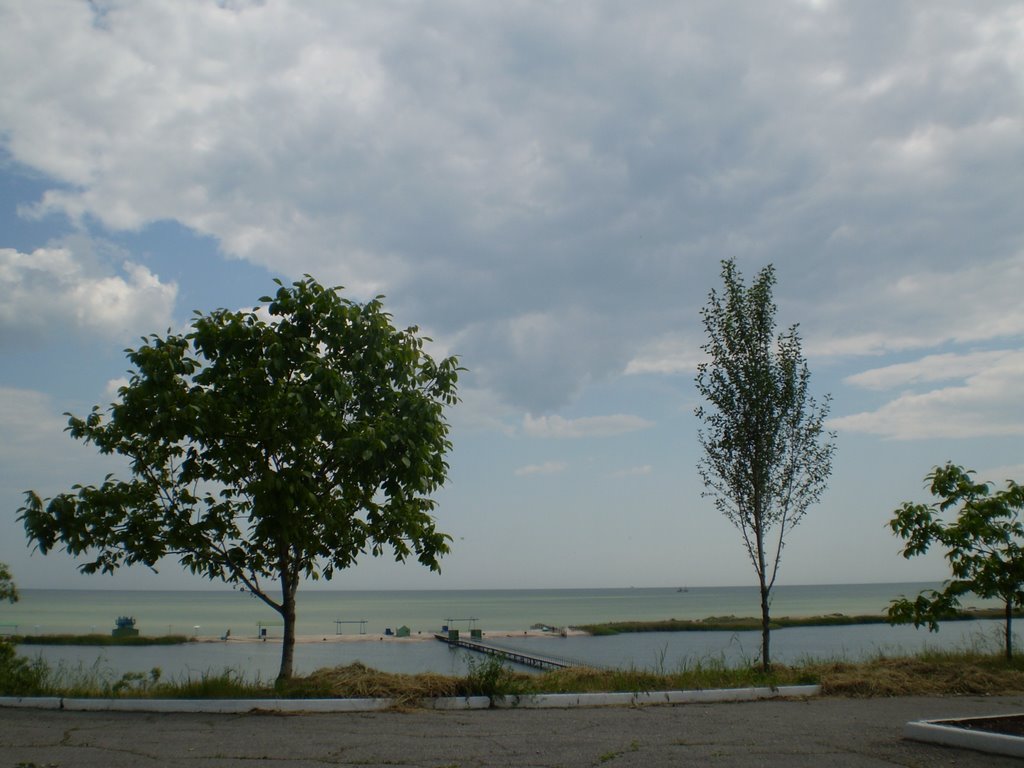 Город Приморск. Вид на Азовское море и косу /  View of Azov sea and scythe / 06_2008, Приморск