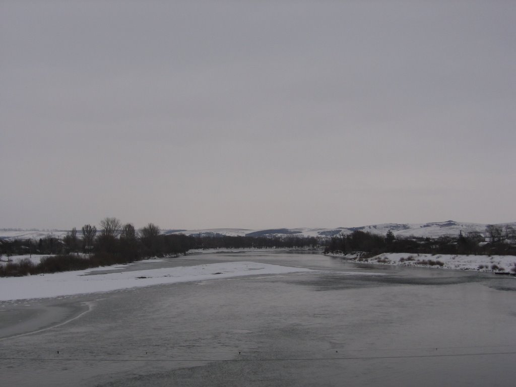Dnister from bridge in Halych, Галич
