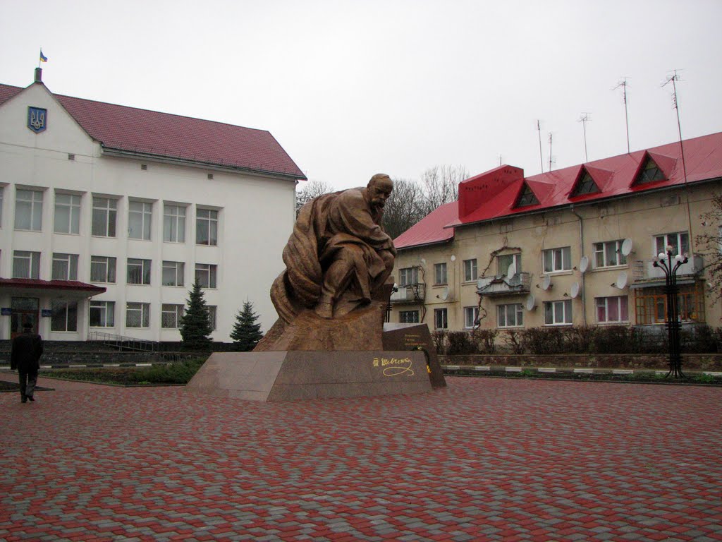 Памятник Кобзарю на центальній площі Тлумача (Monumet to Kobzar on the center square of Tlumach), Тлумач