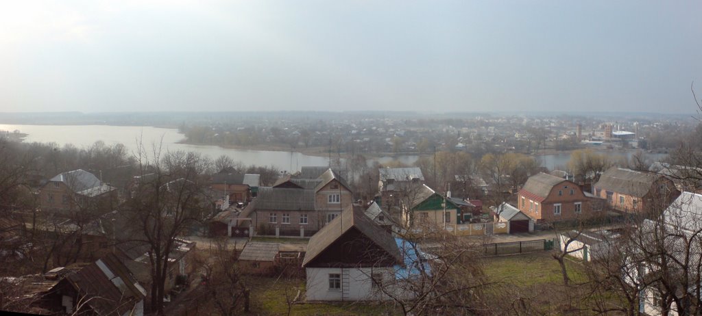 Вид на реку и город сверху (панорама), Фастов
