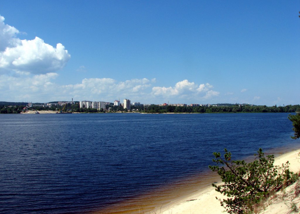 Вид с острова Великий на Вышгород - View from Great Island to Hightown, Вышгород