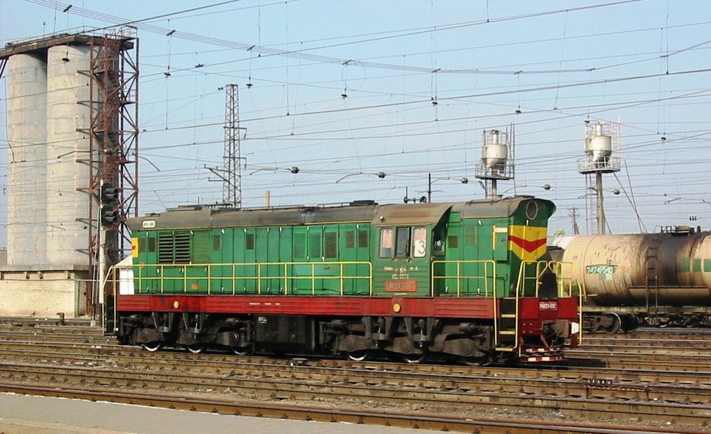 Diesel locomotive in Dzhankoi station, Ukraine, Джанкой
