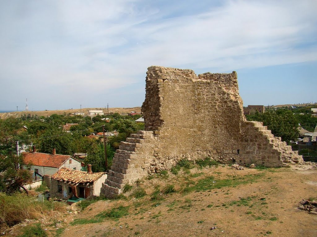 Феодосія - башта Джовані ді Скаффа, Feodosia - tower, Феодосия - башня Джовани ди Скаффа, 1342, Феодосия