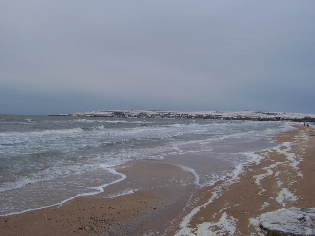 Азовское море зимой, Щёлкино