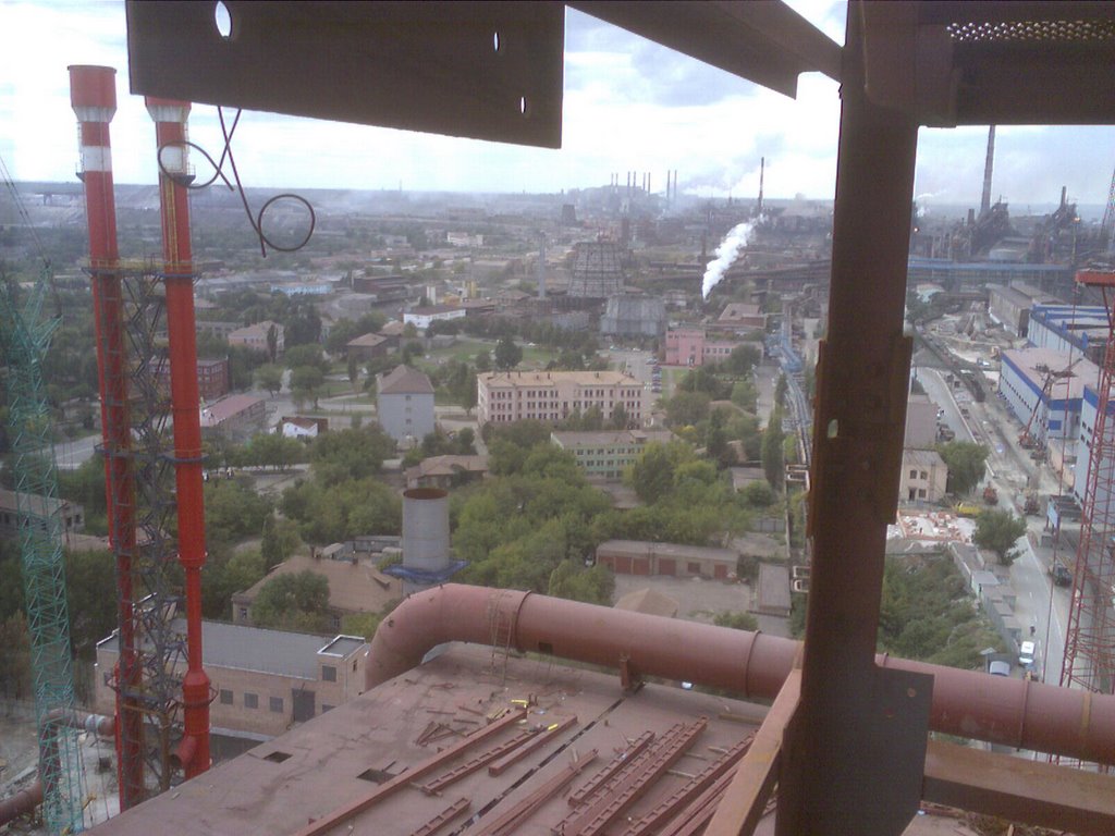 oxygen-corverter ОАО "АМК" вид с крыши стройки, Алчевск