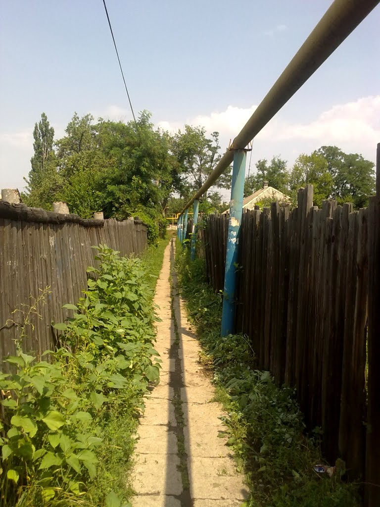 Улочка вдоль газопровода. Thin street along gas, Зоринск