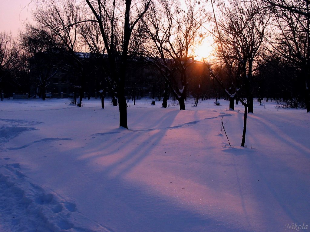 Зимний закат, Северодонецк