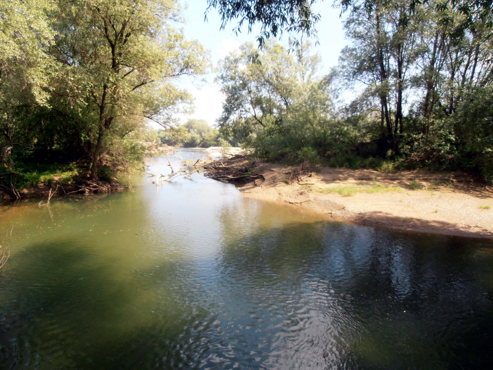 The Stryi river near Zhydachiv town, Жидачов