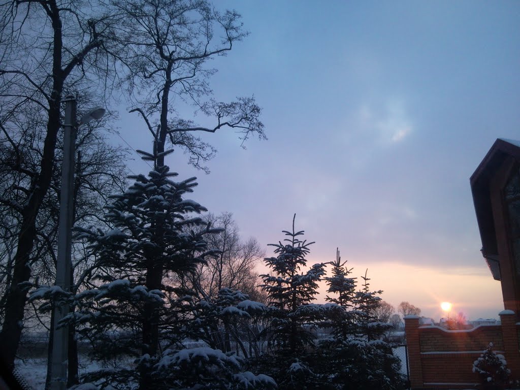 Пустомити, грудень-захід  / winter sunset, Жолкиев