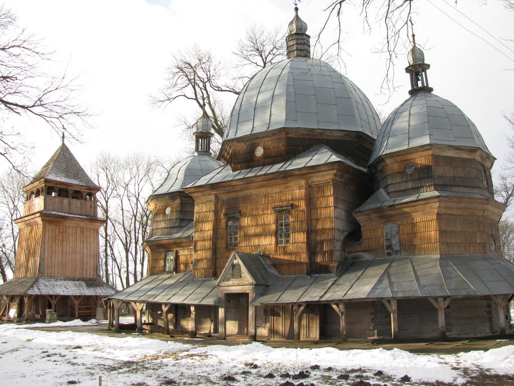 Вид на церкву св. Миколая, Каменка-Бугская
