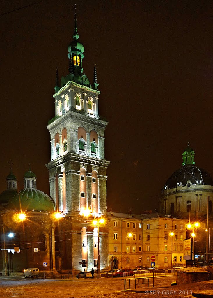 Dormition Church at night, Львов