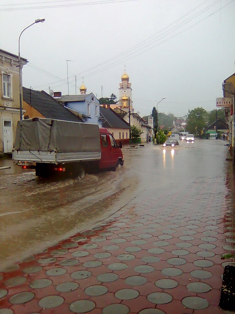 thunderstorm vs system of overflow-pipe (message to the mayor of this city), Николаев