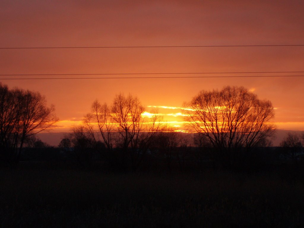 Захід сонця в Пустомитах - Sunset in Pustomyty, Пустомыты