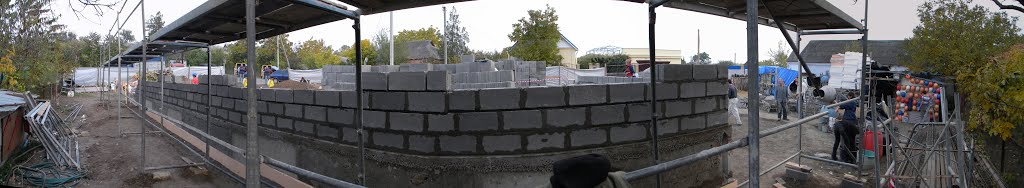 Панорама возведения стен Зала Царства, Березнеговатое