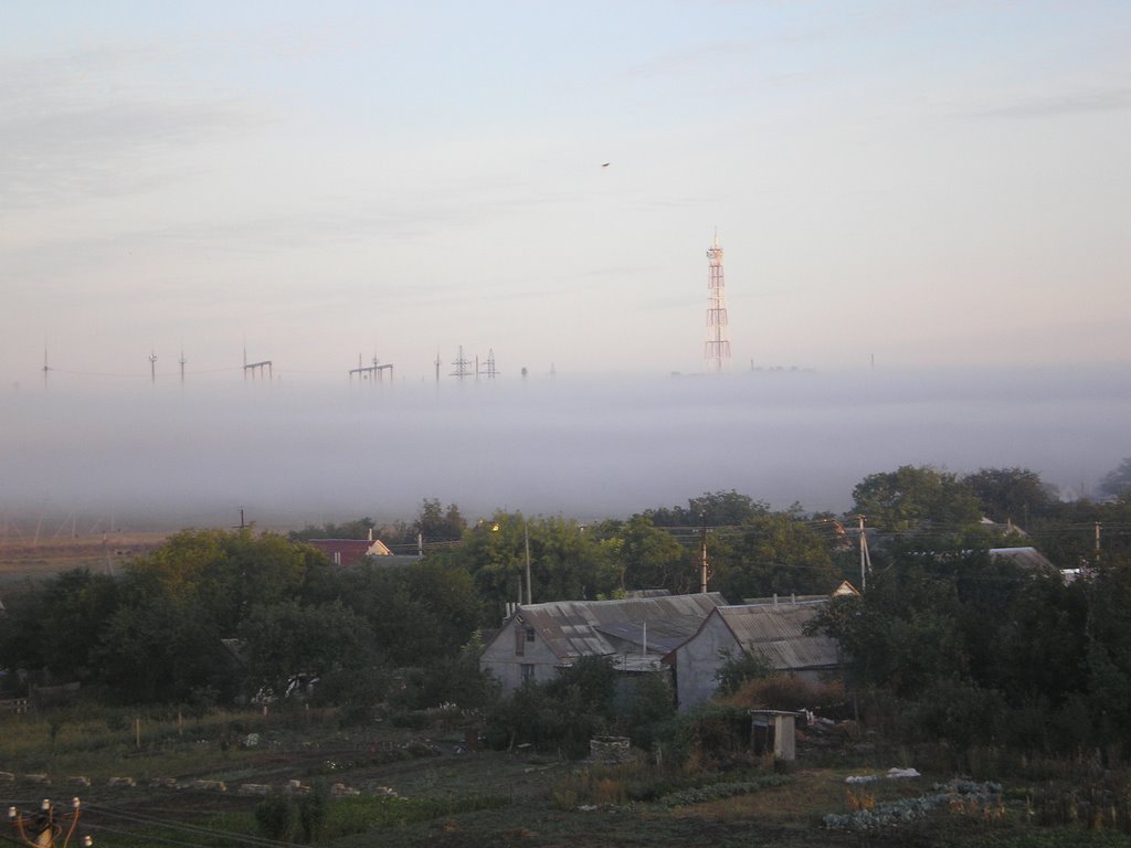 Ранковий туман над річкою, Еланец