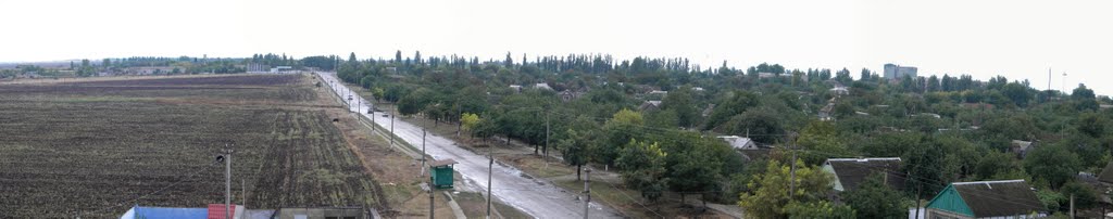 Панорама окраины после дождя с 5-го этажа 33 дома, Снигиревка