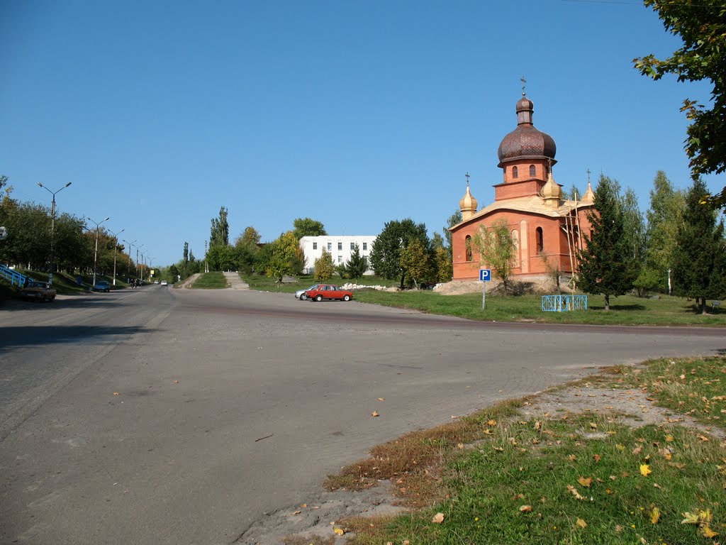 Lipova Dolina, center city, сhurch, Липовая Долина