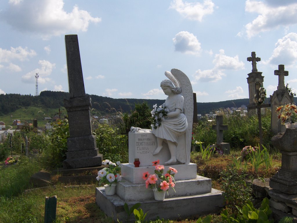 At the cemetery, Бережаны