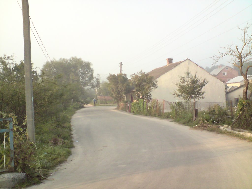 Berezhany ,early morning street scene, Бережаны