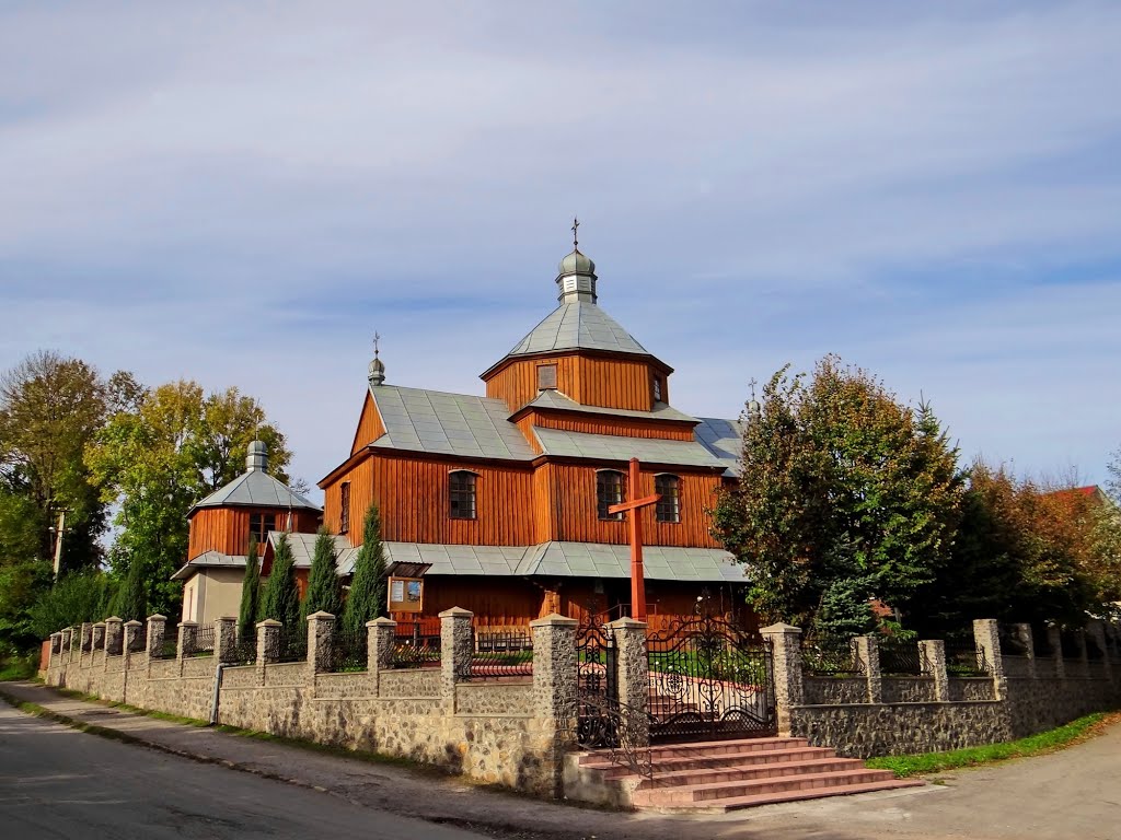 Монастириська - церква Введення Пресвятої Діви Марії, Monastyryska - wooden church, 1873, Монастыриска