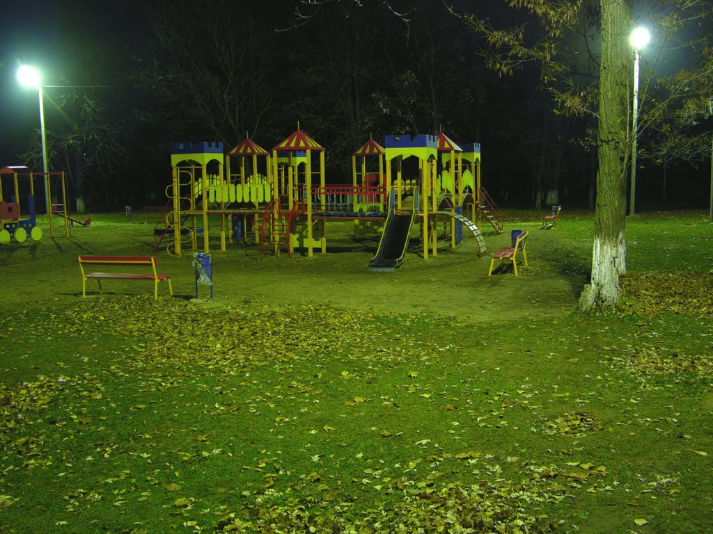Осенняя детская площадка ночью 8.11.2010, Балаклея