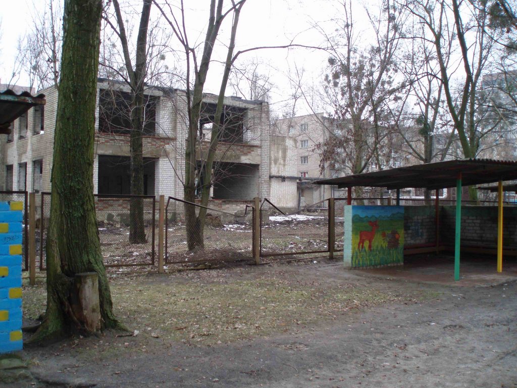 the view of dilapidated childrens hospital, Боровая