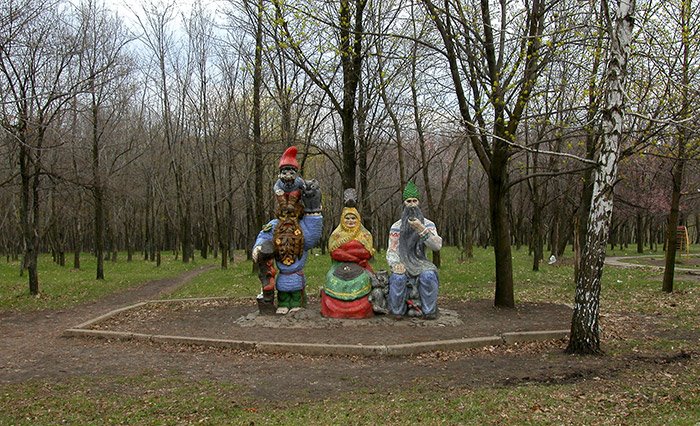 Fairy-Tale characters in park of Lozovaya (Lozova), Ukraine, Лозовая